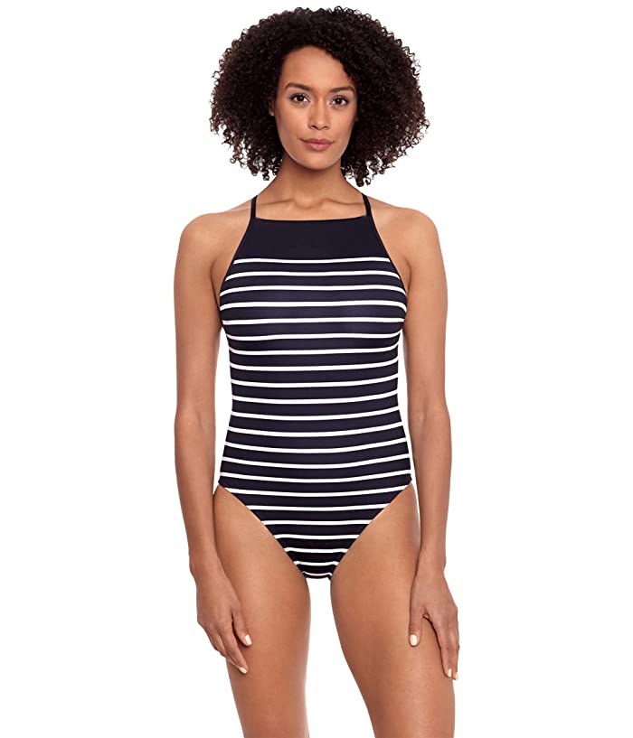 Lauren Ralph Lauren Womens Underwire Striped One-Piece Swimsuit Size 10 - Bellso